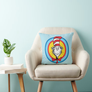 Dr. Seuss Cat in the Hat Head Graphic Throw Pillow