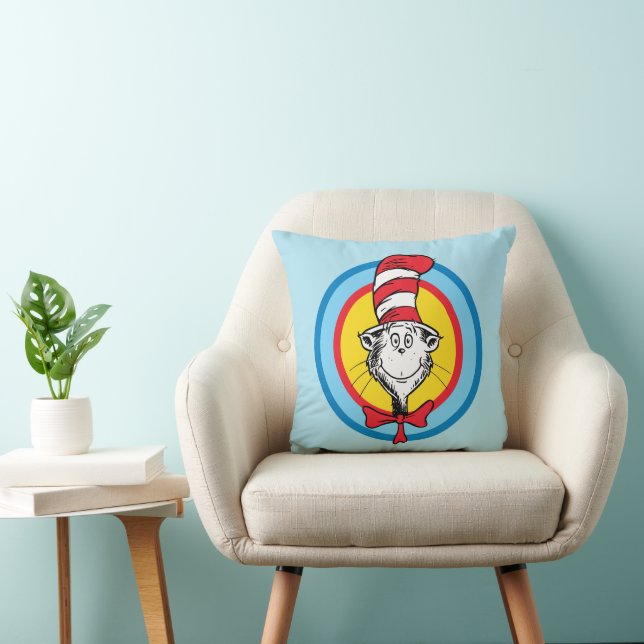 Dr. Seuss | Cat in the Hat Head Graphic Throw Pillow (Chair)