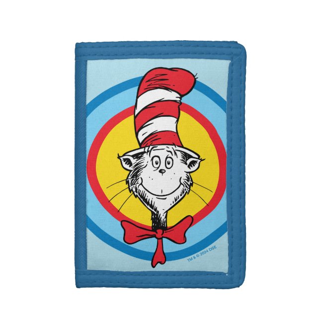 Dr. Seuss | Cat in the Hat Head Graphic Trifold Wallet (Front Vertical)