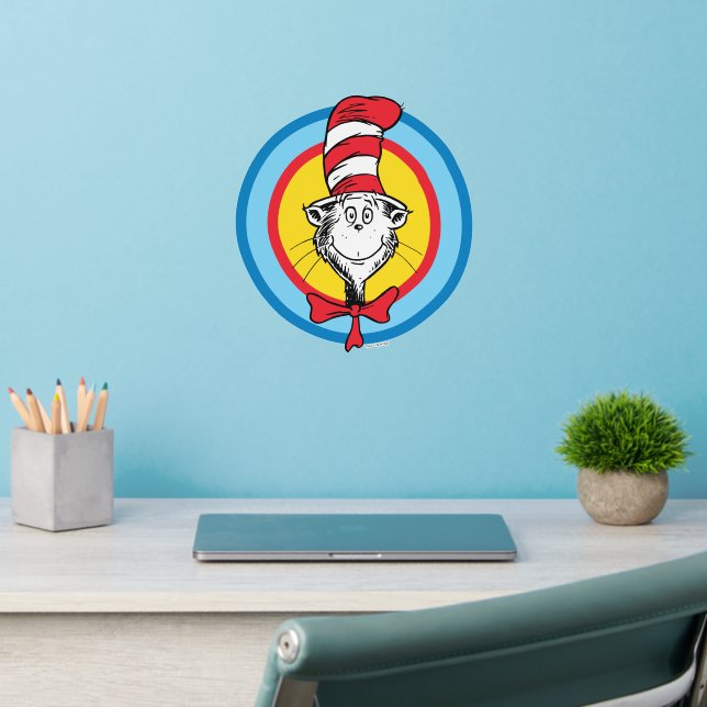 Dr. Seuss | Cat in the Hat Head Graphic Wall Decal (Home Office 2)