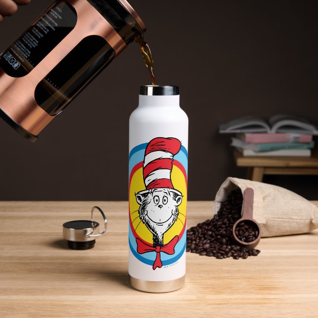 Dr. Seuss | Cat in the Hat Head Graphic Water Bottle (Coffee)