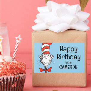 Dr. Seuss Cat in the Hat Head - Vintage Rectangular Sticker