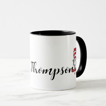 Dr. Seuss | Cat In The Hat Icon Custom Name Mug by DrSeussShop at Zazzle