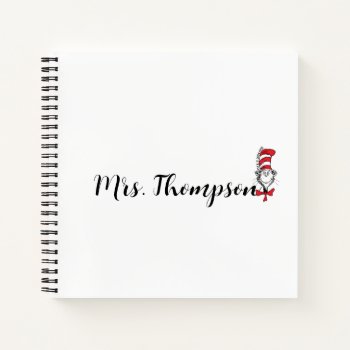 Dr. Seuss | Cat In The Hat Icon Custom Name Notebook by DrSeussShop at Zazzle