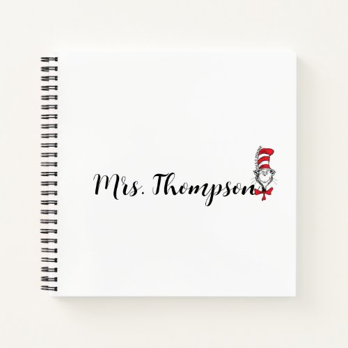 Dr Seuss  Cat in the Hat Icon Custom Name Notebook