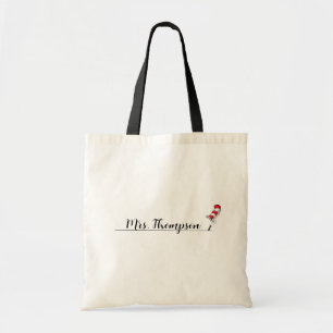 Dr. Seuss   Cat in the Hat Icon Custom Name Tote Bag