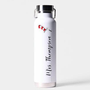 Dr. Seuss   Cat in the Hat Icon Custom Name Water Bottle