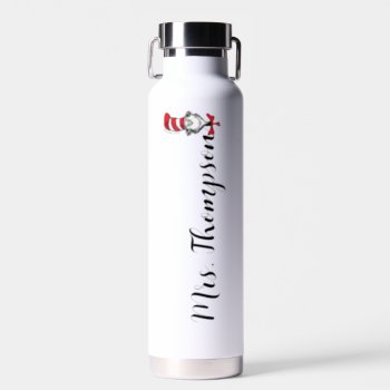 Dr. Seuss | Cat In The Hat Icon Custom Name Water Bottle by DrSeussShop at Zazzle