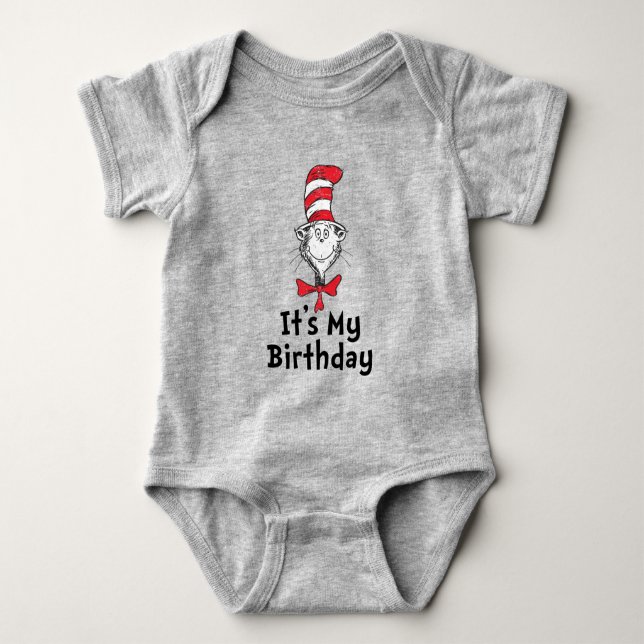 Dr. Seuss Cat in the Hat It's My Birthday Baby Bodysuit (Front)