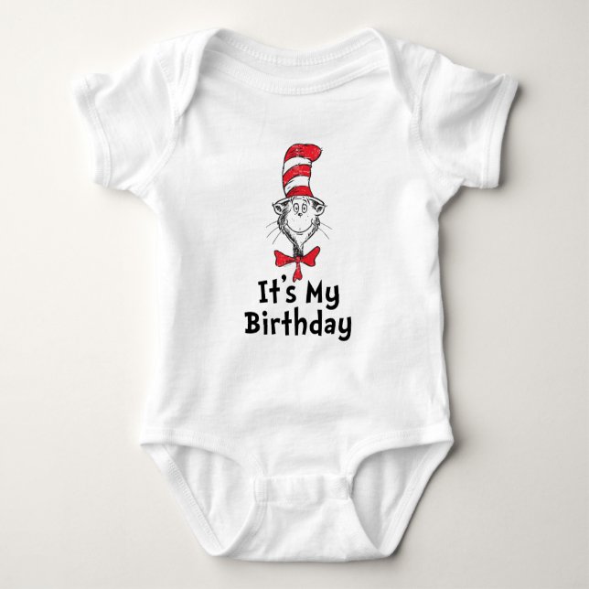 Dr. Seuss Cat in the Hat It's My Birthday Baby Bodysuit (Front)