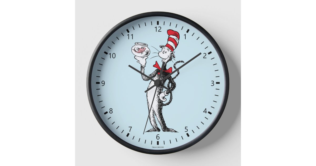 Dr. Seuss | Cat in the Hat & Krinklebine Clock | Zazzle