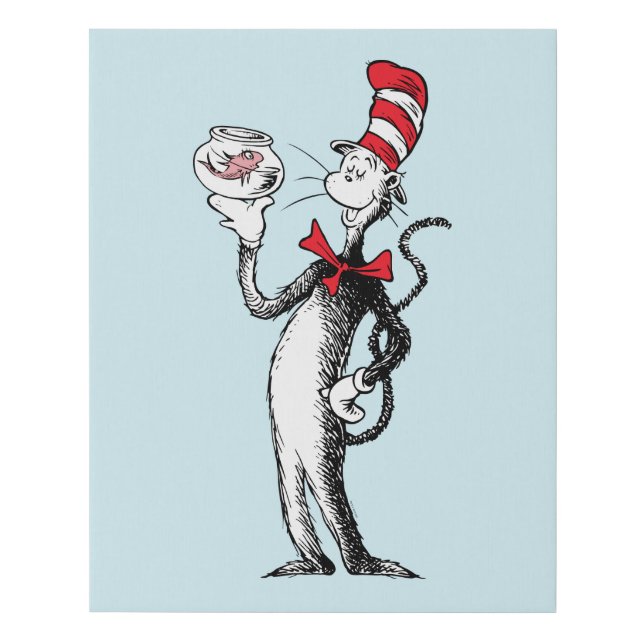 Dr. Seuss | Cat in the Hat & Krinklebine Faux Canvas Print (Front)