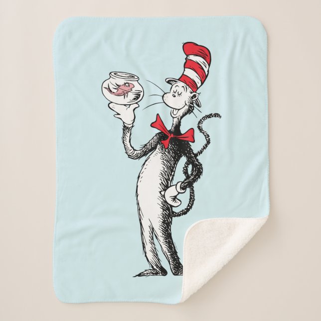 Dr. Seuss | Cat in the Hat & Krinklebine Sherpa Blanket (Front)