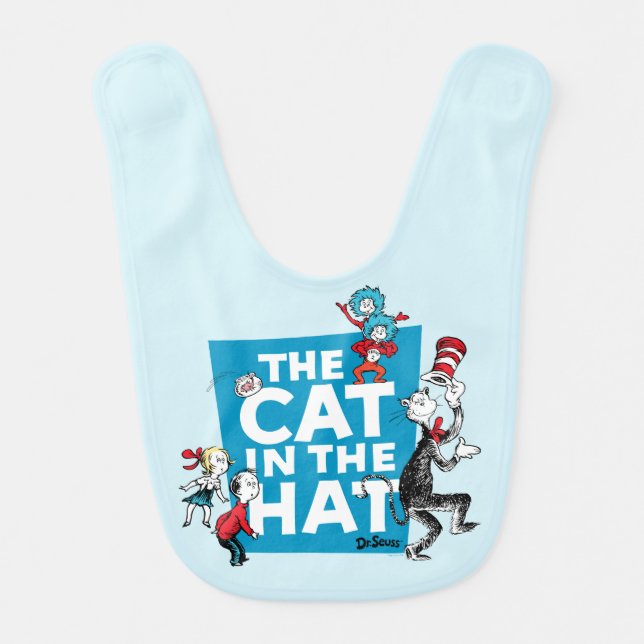 Dr. Seuss | Cat in the Hat Logo - Characters Baby Bib (Front)