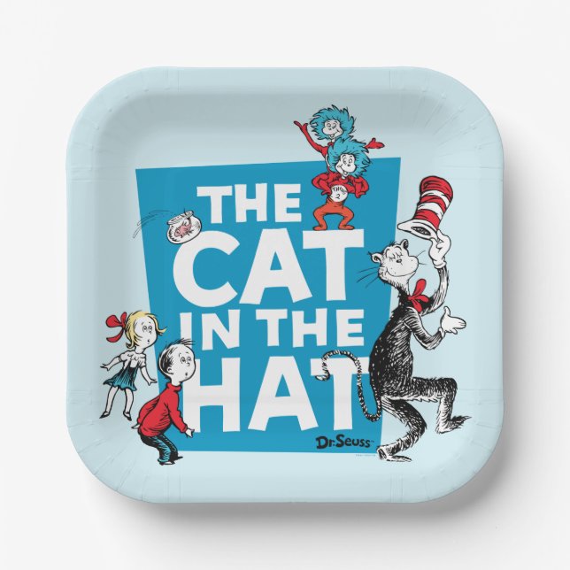 Dr. Seuss | Cat in the Hat Logo - Characters Paper Plates (Front)