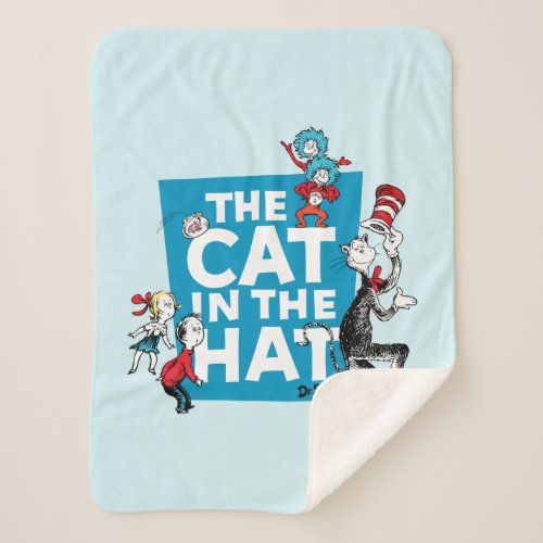 Dr Seuss  Cat in the Hat Logo _ Characters Sherpa Blanket