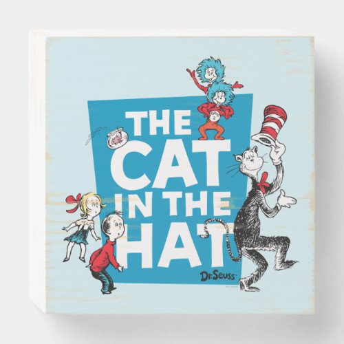 Dr Seuss  Cat in the Hat Logo _ Characters Wooden Box Sign