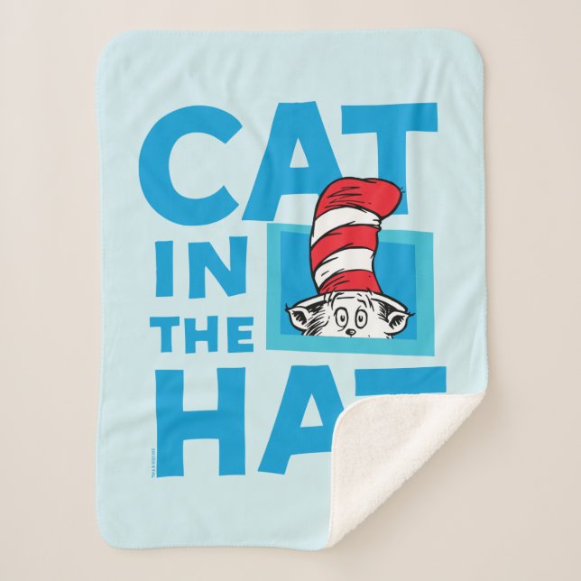 Dr. Seuss | Cat in the Hat Logo Sherpa Blanket (Front)