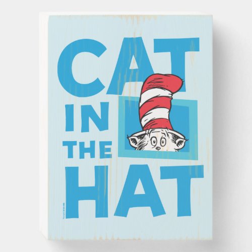 Dr Seuss  Cat in the Hat Logo Wooden Box Sign