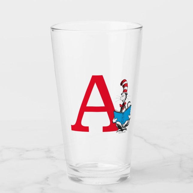 Dr. Seuss Cat in the Hat - Reading Monogram Glass (Front)