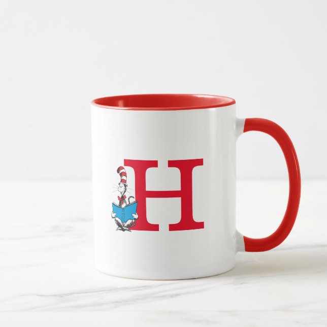 Dr. Seuss Cat in the Hat - Reading Monogram H Mug (Right)