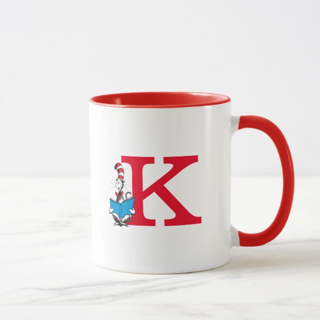 Dr. Seuss Cat in the Hat - Reading Monogram K Mug (Right)