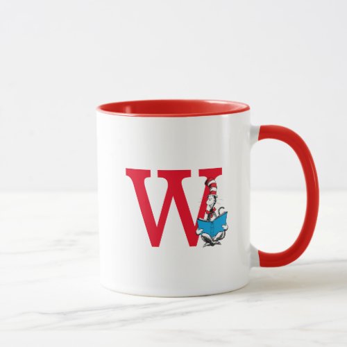 Dr Seuss Cat in the Hat _ Reading Monogram W Mug