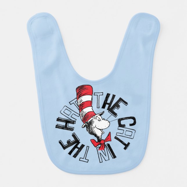 Dr. Seuss | Cat in the Hat Round Art Baby Bib (Front)