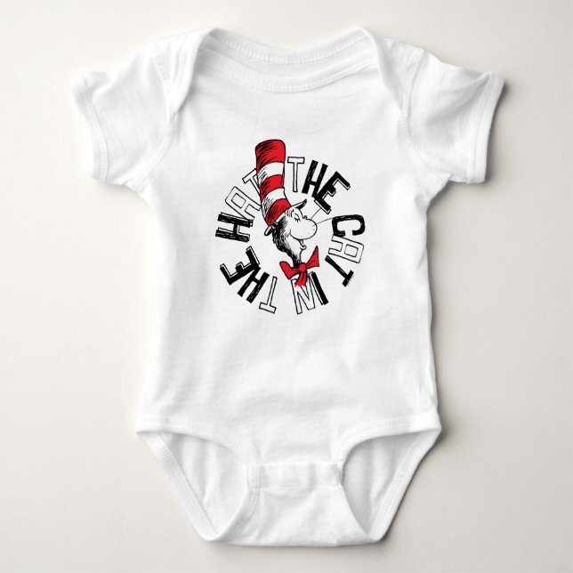 Dr. Seuss | Cat in the Hat Round Art Baby Bodysuit (Front)