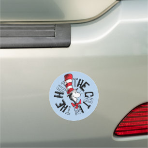 Dr. Seuss   Cat in the Hat Round Art Car Magnet