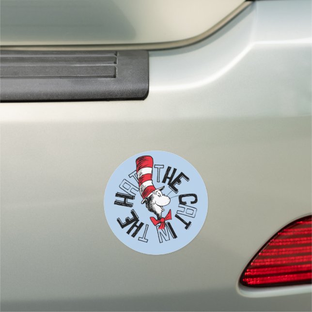 Dr. Seuss | Cat in the Hat Round Art Car Magnet (In Situ)