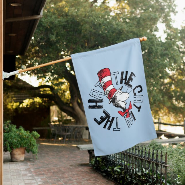 Dr. Seuss | Cat in the Hat Round Art House Flag (In SItu)