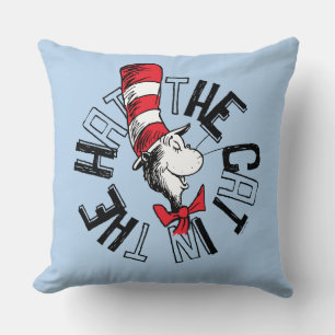 Dr. Seuss Cat in the Hat Round Art Throw Pillow