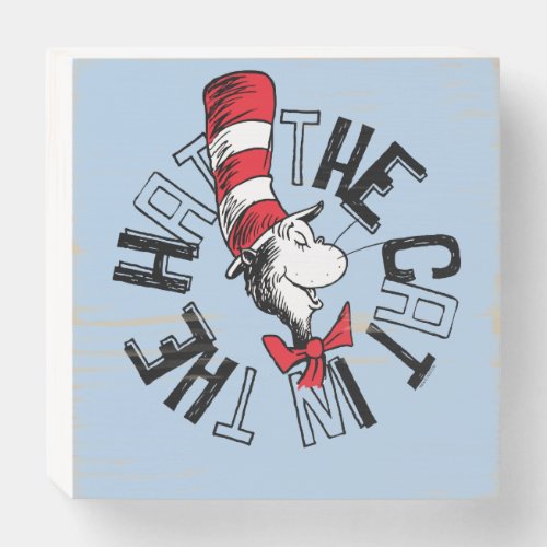 Dr Seuss  Cat in the Hat Round Art Wooden Box Sign