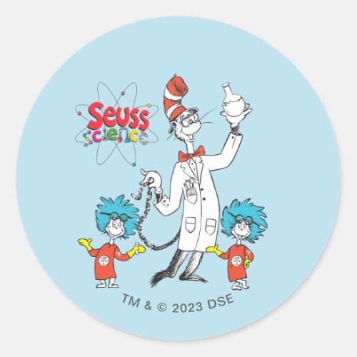 Dr Seuss  Cat in the Hat Seuss Science Classic Round Sticker