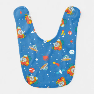 Dr. Seuss Cat in the Hat Space Pattern Baby Bib