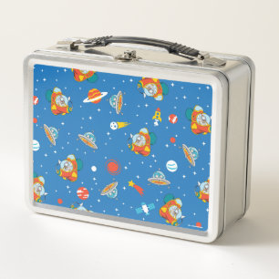 Dr. Seuss Cat in the Hat Space Pattern Metal Lunch Box
