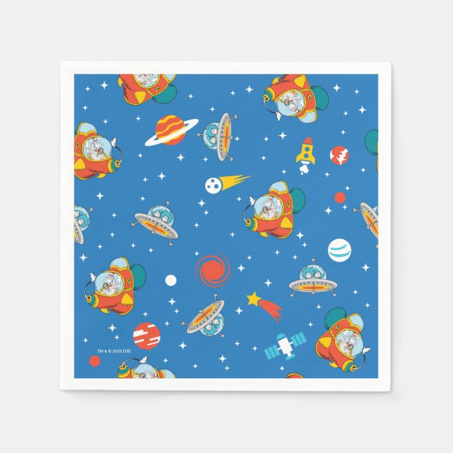 Dr. Seuss | Cat in the Hat Space Pattern Napkins (Front)
