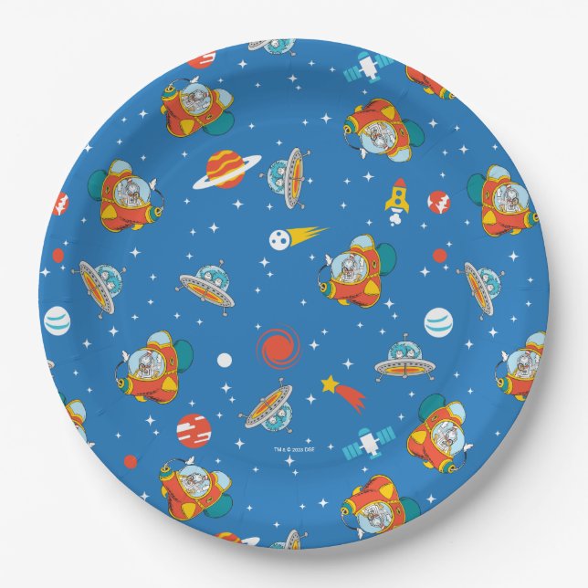 Dr. Seuss | Cat in the Hat Space Pattern Paper Plates (Front)