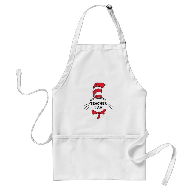 Dr. Seuss | Cat in the Hat - Teacher I am Adult Apron (Front)