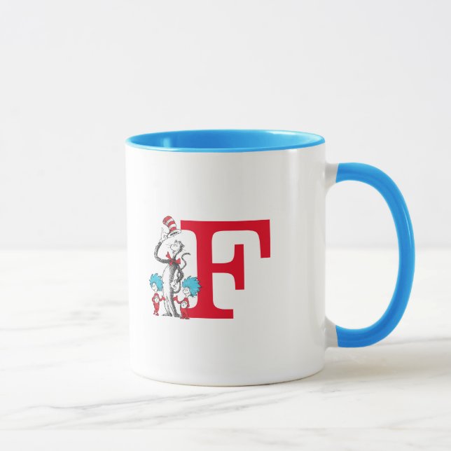 Dr. Seuss Cat in the Hat, Thing One Monogram F Mug (Right)