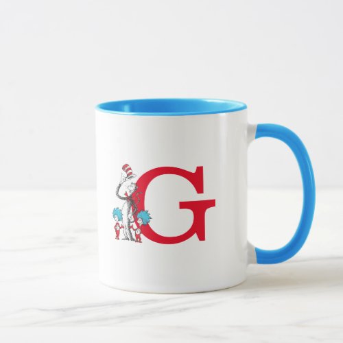 Dr Seuss Cat in the Hat Thing One Monogram G Mug
