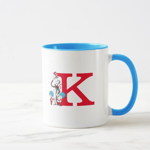 Dr Seuss Cat in the Hat Thing One Monogram K Mug