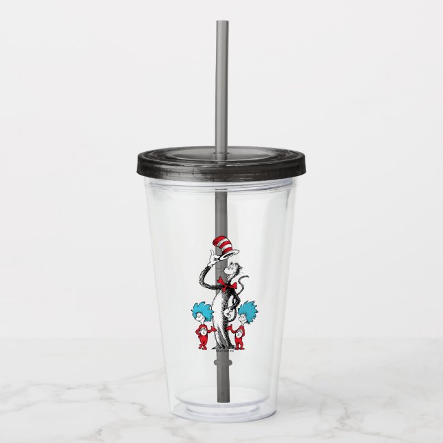 Dr. Seuss | Cat in the Hat, Thing One & Thing Two Acrylic Tumbler (Front)