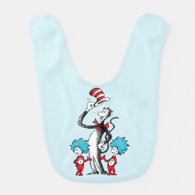 Dr. Seuss | Cat in the Hat, Thing One & Thing Two Baby Bib (Front)
