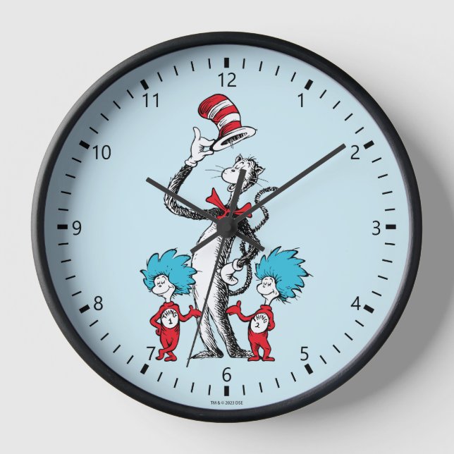 Dr. Seuss | Cat in the Hat, Thing One & Thing Two Clock (Front)