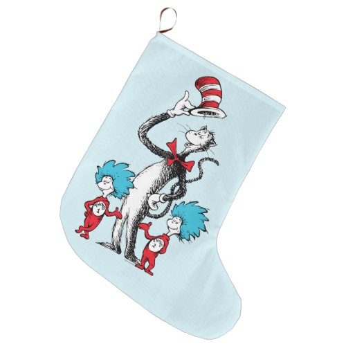 Dr Seuss  Cat in the Hat Thing One  Thing Two Large Christmas Stocking