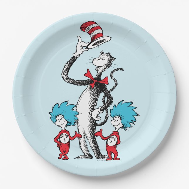 Dr. Seuss | Cat in the Hat, Thing One & Thing Two Paper Plates (Front)