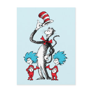 Dr. Seuss | Cat in the Hat, Thing One & Thing Two Postcard