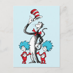Dr. Seuss Cat in the Hat, Thing One & Thing Two Postcard